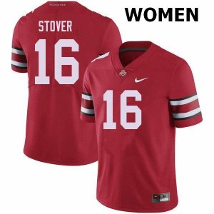 NCAA Ohio State Buckeyes Women's #16 Cade Stover Red Nike Football College Jersey VUT2645US